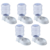 Kuber Industries Dog Food Bowl|Drinking Fountain Cat & Dog Bowl|Reusable,Durable|Bowl with Refillable Water Bottle|Stylish Dog Accessories for Indoor & Outdoor Use|LS147GR|3500ML|Grey (Pack of 5)